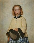 Albert Anker Huftbild eines Madchens oil painting reproduction